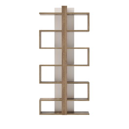 Hanah Home Estantería de Roble Moderna 78x170x29.5 cm, 100% Tablero Partículas Recubierto Melamina, Color Sólido
